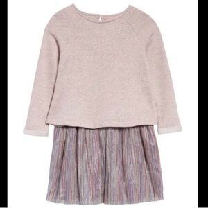 NWOT PIPPA & JULIE Knit SPARKLE RAINBOW PINK Dress Set